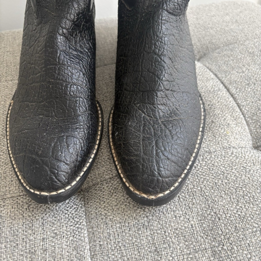 Bronco Cowgirl Boots Women's Sz 10,5 Black Faux Leather USA Western WM1950 2745 - Picture 3 of 9